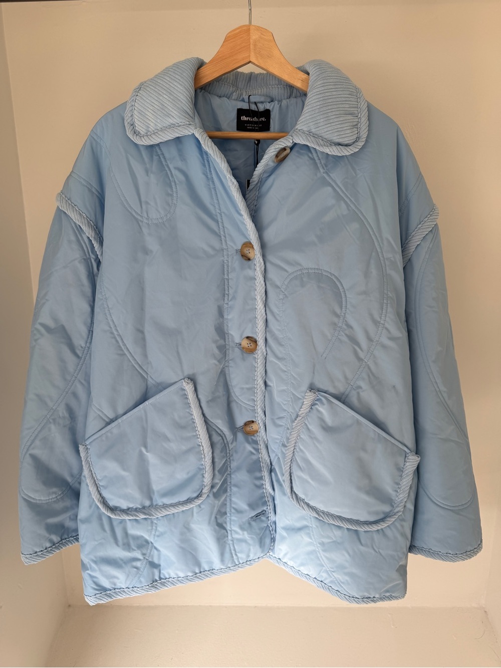 ASOS Blue Quilted Puffer Jacket Medium